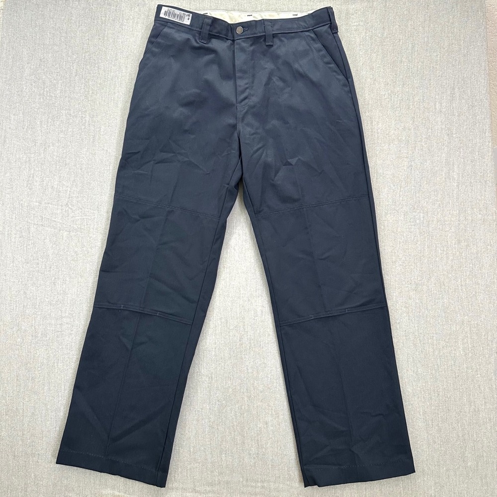 Dickies Work Pants Men's Size 36x32 Navy Blue Straight Leg Double Knee Loose NWT